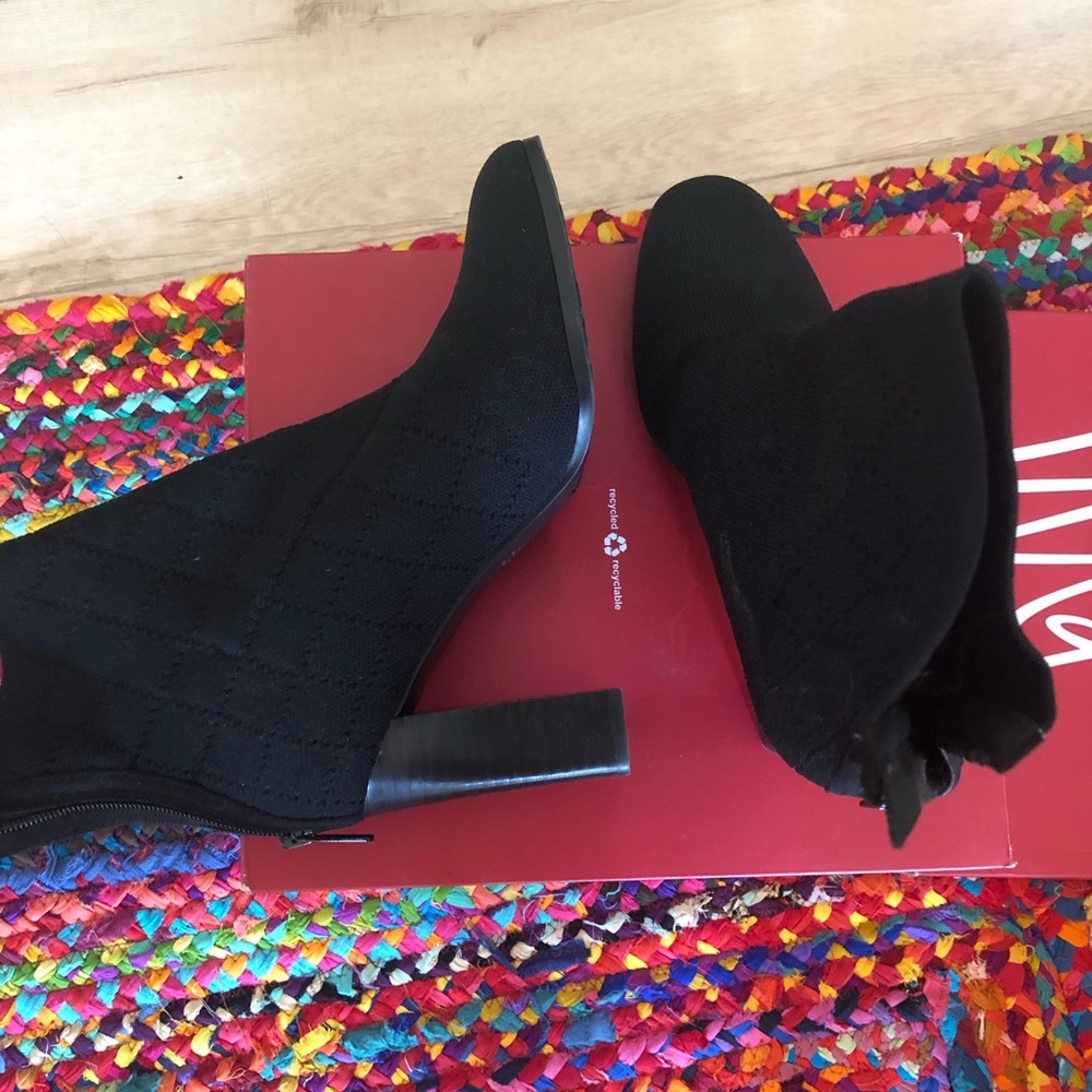 Sock high heel bootie